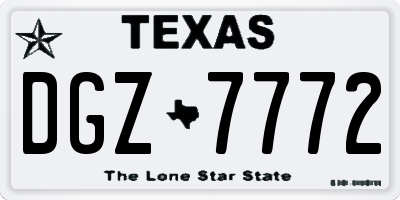 TX license plate DGZ7772
