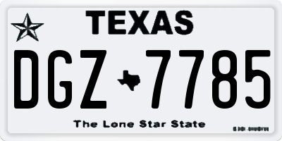 TX license plate DGZ7785