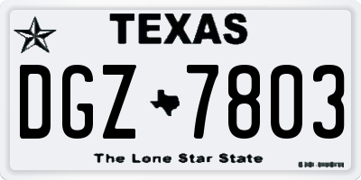 TX license plate DGZ7803