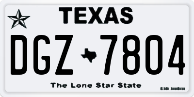 TX license plate DGZ7804