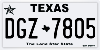 TX license plate DGZ7805