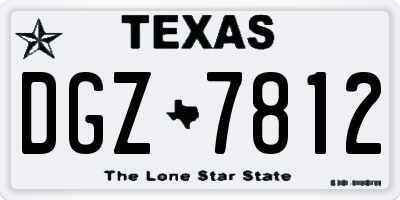 TX license plate DGZ7812
