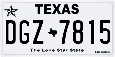 TX license plate DGZ7815