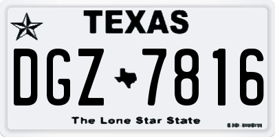 TX license plate DGZ7816