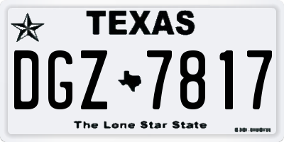TX license plate DGZ7817
