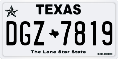 TX license plate DGZ7819