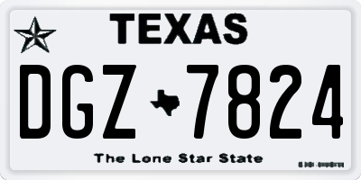 TX license plate DGZ7824
