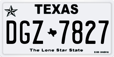 TX license plate DGZ7827