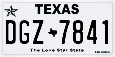 TX license plate DGZ7841