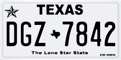 TX license plate DGZ7842