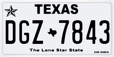 TX license plate DGZ7843