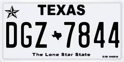 TX license plate DGZ7844