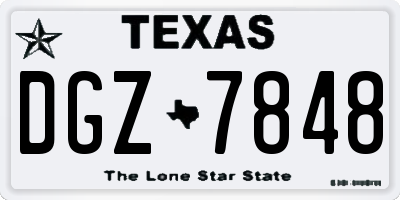 TX license plate DGZ7848