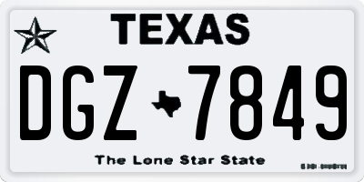 TX license plate DGZ7849
