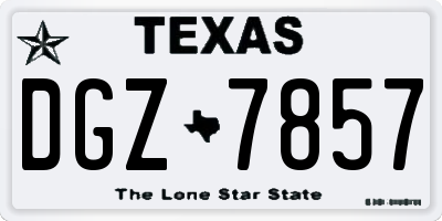TX license plate DGZ7857