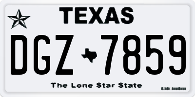TX license plate DGZ7859
