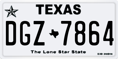 TX license plate DGZ7864