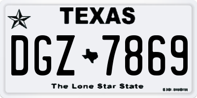 TX license plate DGZ7869