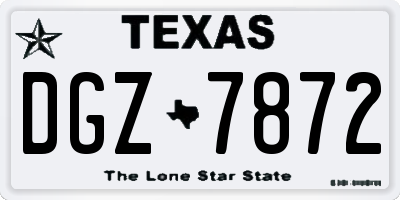 TX license plate DGZ7872
