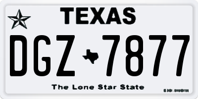 TX license plate DGZ7877