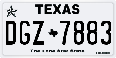 TX license plate DGZ7883