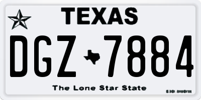 TX license plate DGZ7884