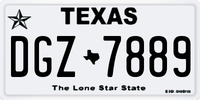 TX license plate DGZ7889