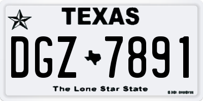 TX license plate DGZ7891