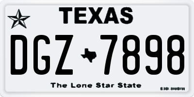 TX license plate DGZ7898