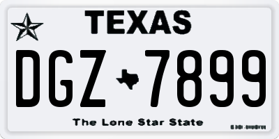 TX license plate DGZ7899