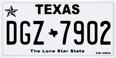 TX license plate DGZ7902