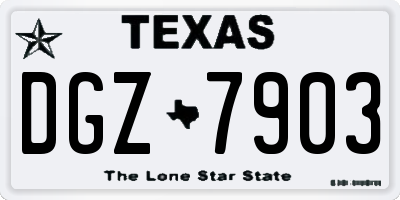 TX license plate DGZ7903
