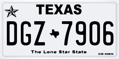 TX license plate DGZ7906
