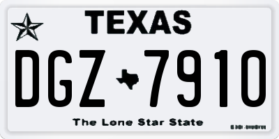 TX license plate DGZ7910