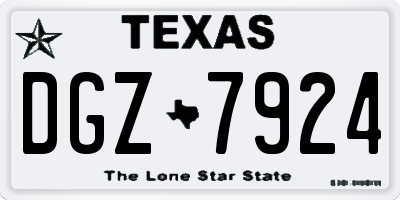 TX license plate DGZ7924