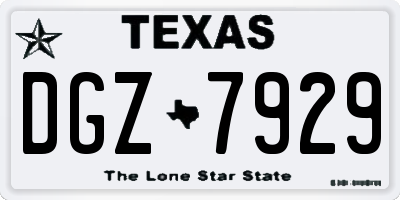 TX license plate DGZ7929