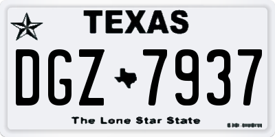 TX license plate DGZ7937