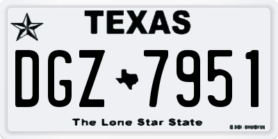 TX license plate DGZ7951