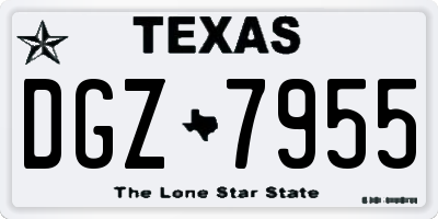 TX license plate DGZ7955