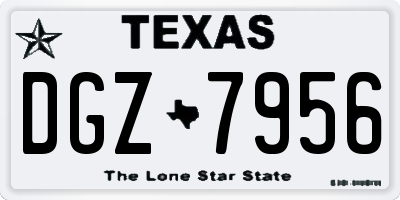 TX license plate DGZ7956