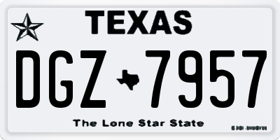 TX license plate DGZ7957