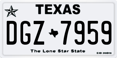 TX license plate DGZ7959