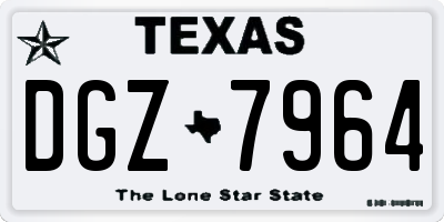 TX license plate DGZ7964