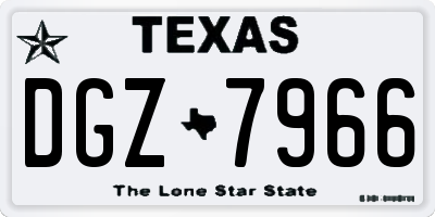 TX license plate DGZ7966