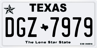 TX license plate DGZ7979