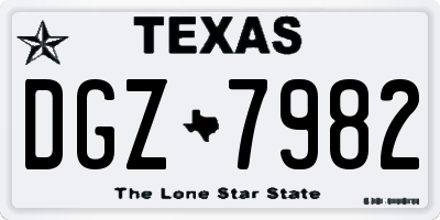 TX license plate DGZ7982