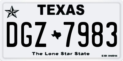 TX license plate DGZ7983