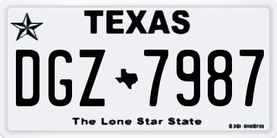 TX license plate DGZ7987