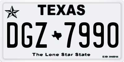 TX license plate DGZ7990