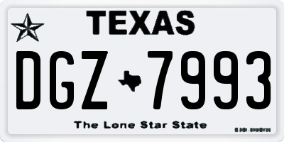 TX license plate DGZ7993